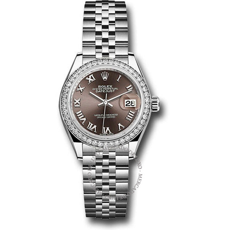 Relógio Lady Datejust Automático Mostrador Cinza Jubilee 28 mm - Mercado de Luxo - O Maior E-Commerce de Bens, Produtos e Serviços de Luxo do Brasil.