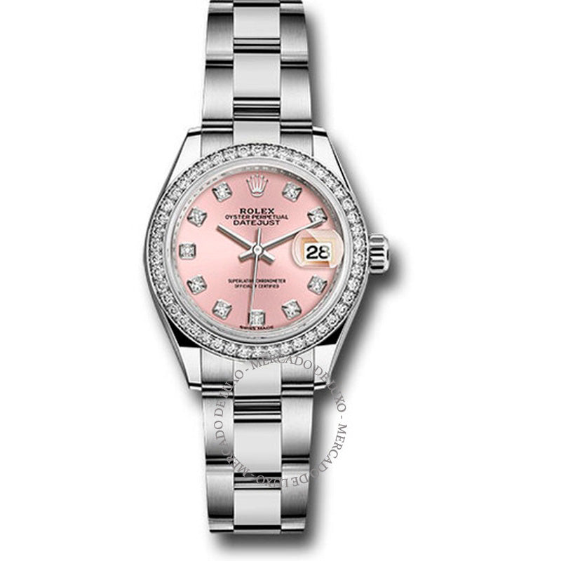Relógio Oyster Lady Datejust Automático com Mostrador de Diamante Rosa  - Mercado de Luxo - O Maior E-Commerce de Bens, Produtos e Serviços de Luxo do Brasil.