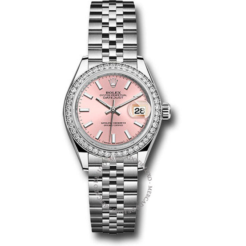 Relógio Lady Datejust Automático Rosa com Mostrador Jubilee 28 mm - Mercado de Luxo - O Maior E-Commerce de Bens, Produtos e Serviços de Luxo do Brasil.