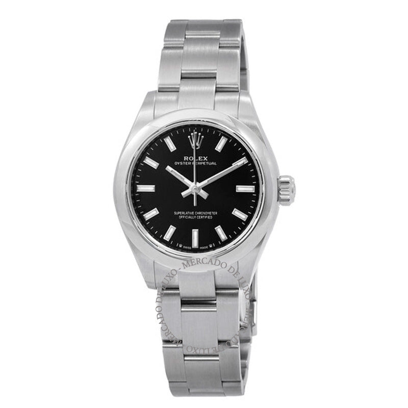 Relógio Oyster Perpetual 28 Cronômetro Automático Mostrador Preto 28 mm - Mercado de Luxo - O Maior E-Commerce de Bens, Produtos e Serviços de Luxo do Brasil.