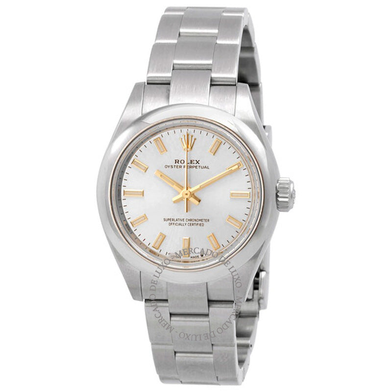 Relógio Oyster Perpetual 28 Cronômetro Automático Mostrador Prateado 28 mm - Mercado de Luxo - O Maior E-Commerce de Bens, Produtos e Serviços de Luxo do Brasil.