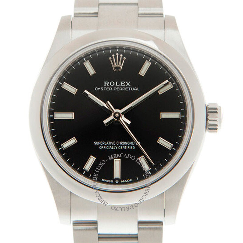 Relógio Oyster Perpetual 31 Automático Mostrador Preto 31 mm - Mercado de Luxo - O Maior E-Commerce de Bens, Produtos e Serviços de Luxo do Brasil.