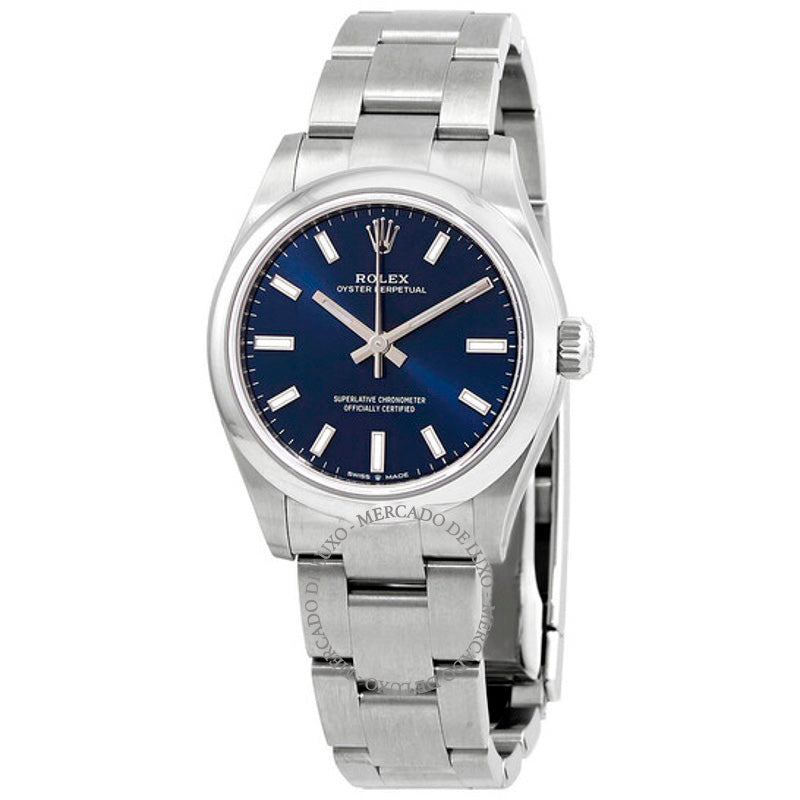 Relógio Oyster Perpetual 31 Cronômetro Automático Mostrador Azul 31 mm - Mercado de Luxo - O Maior E-Commerce de Bens, Produtos e Serviços de Luxo do Brasil.