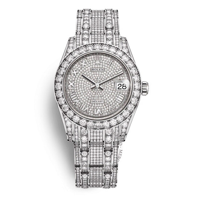Relógio Pearlmaster 34 em Ouro Branco 18k com Pavê de Diamantes Pearlmaster 34 mm - Mercado de Luxo - O Maior E-Commerce de Bens, Produtos e Serviços de Luxo do Brasil.