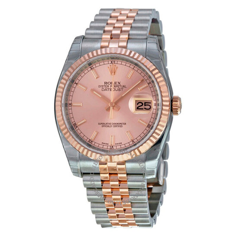 Relógio Oyster Perpetual Datejust 36 Mostrador Champagne Rosa Aço Inoxidável e Pulseira Jubilee em Ouro Everose 18K Automático 36 mm - Mercado de Luxo - O Maior E-Commerce de Bens, Produtos e Serviços de Luxo do Brasil.