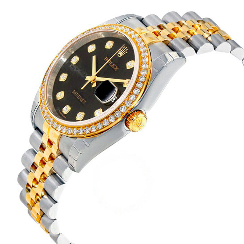 Relógio Datejust Mostrador Preto Ouro Amarelo 18 Quilates e Aço Inoxidável 36 mm - Mercado de Luxo - O Maior E-Commerce de Bens, Produtos e Serviços de Luxo do Brasil.