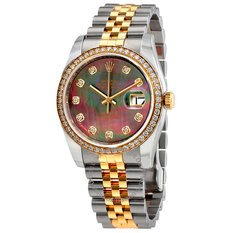 Relógio Datejust Mostrador Preto Madrepérola Automático Ouro Amarelo 18 Quilates e Aço Inoxidável 36 mm - Mercado de Luxo - O Maior E-Commerce de Bens, Produtos e Serviços de Luxo do Brasil.