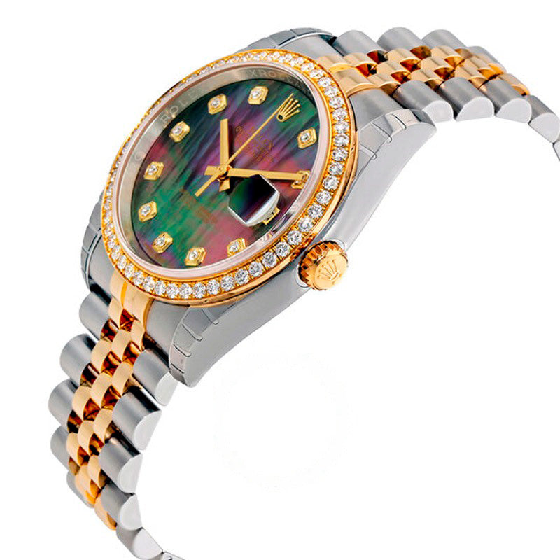 Relógio Datejust Mostrador Preto Madrepérola Automático Ouro Amarelo 18 Quilates e Aço Inoxidável 36 mm - Mercado de Luxo - O Maior E-Commerce de Bens, Produtos e Serviços de Luxo do Brasil.