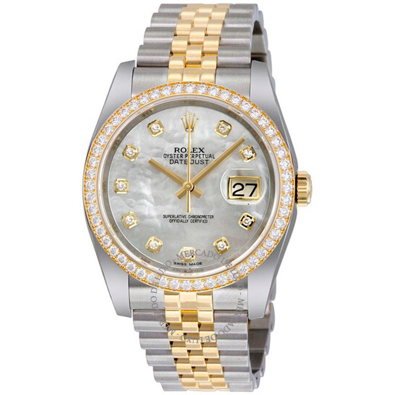 Relógio Datejust 36 Mostrador Madrepérola Aço Inoxidável e Ouro Amarelo 18K Pulseira Jubilee Automático 36 mm - Mercado de Luxo - O Maior E-Commerce de Bens, Produtos e Serviços de Luxo do Brasil.