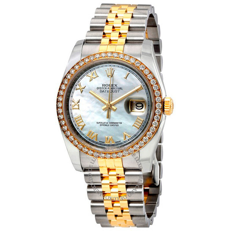 Relógio Oyster Perpetual Datejust 36 Mostrador em Madrepérola Aço Inoxidável e Pulseira Jubilee em Ouro Amarelo 18K Automático 36 mm - Mercado de Luxo - O Maior E-Commerce de Bens, Produtos e Serviços de Luxo do Brasil.