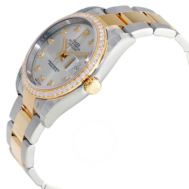 Relógio Oyster Perpetual Datejust 36 Mostrador prateado Aço inoxidável e pulseira de ouro amarelo 18K Automático 36 mm - Mercado de Luxo - O Maior E-Commerce de Bens, Produtos e Serviços de Luxo do Brasil.