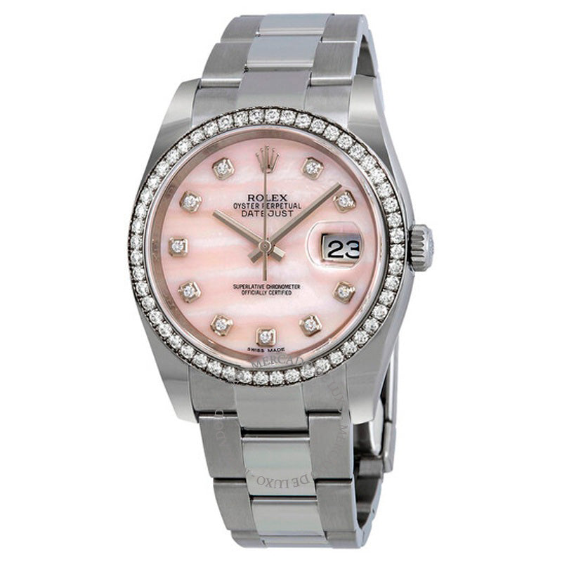 Relógio Datejust Rosa Madrepérola Diamante 36 mm - Mercado de Luxo - O Maior E-Commerce de Bens, Produtos e Serviços de Luxo do Brasil.