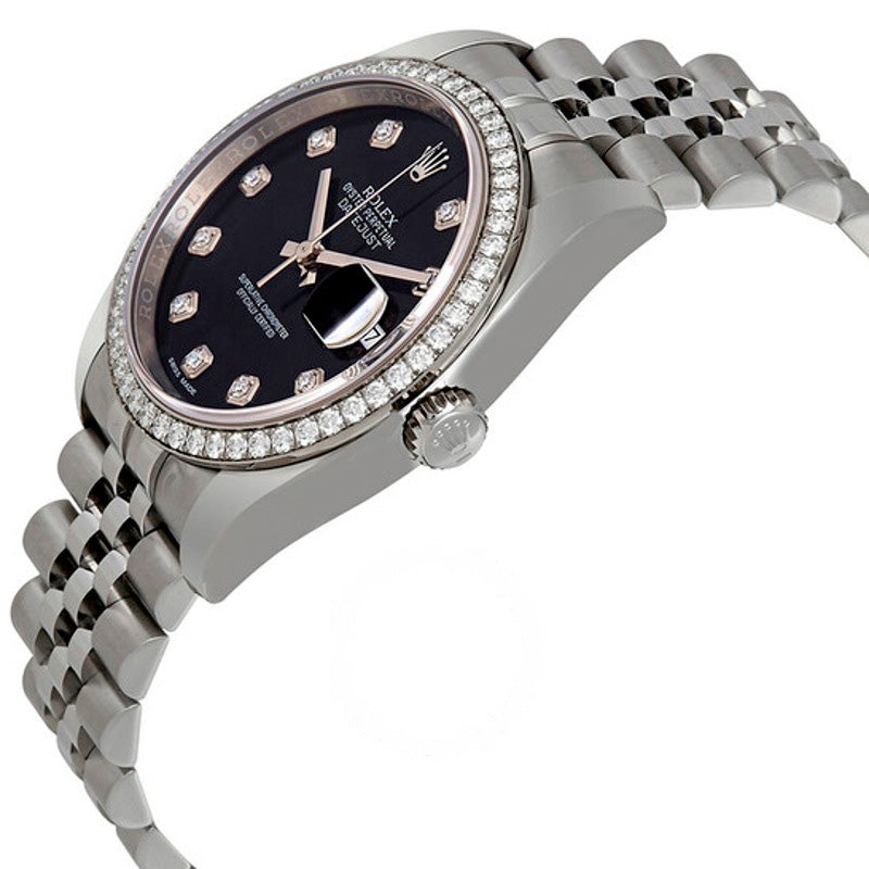 Relógio Oyster Perpetual Datejust 36 Mostrador Preto Aço Inoxidável Pulseira Jubilee Automático 36 mm - Mercado de Luxo - O Maior E-Commerce de Bens, Produtos e Serviços de Luxo do Brasil.
