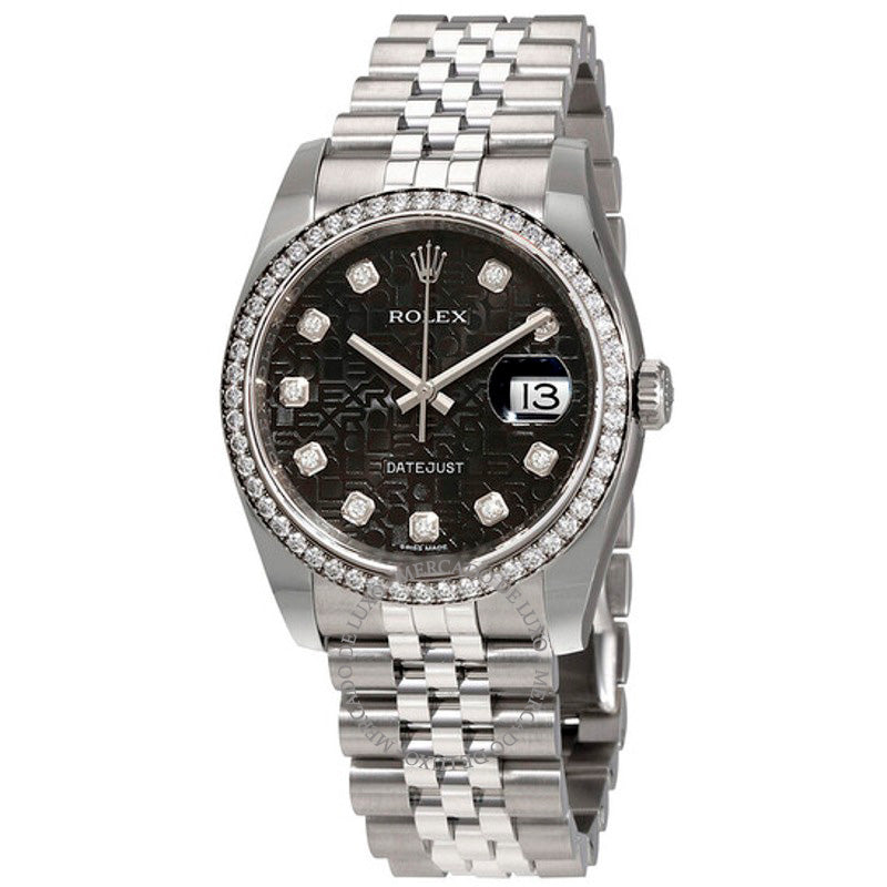 Relógio Oyster Perpetual Datejust 36 Mostrador Preto Aço Inoxidável Pulseira Jubilee Automático 36 mm - Mercado de Luxo - O Maior E-Commerce de Bens, Produtos e Serviços de Luxo do Brasil.