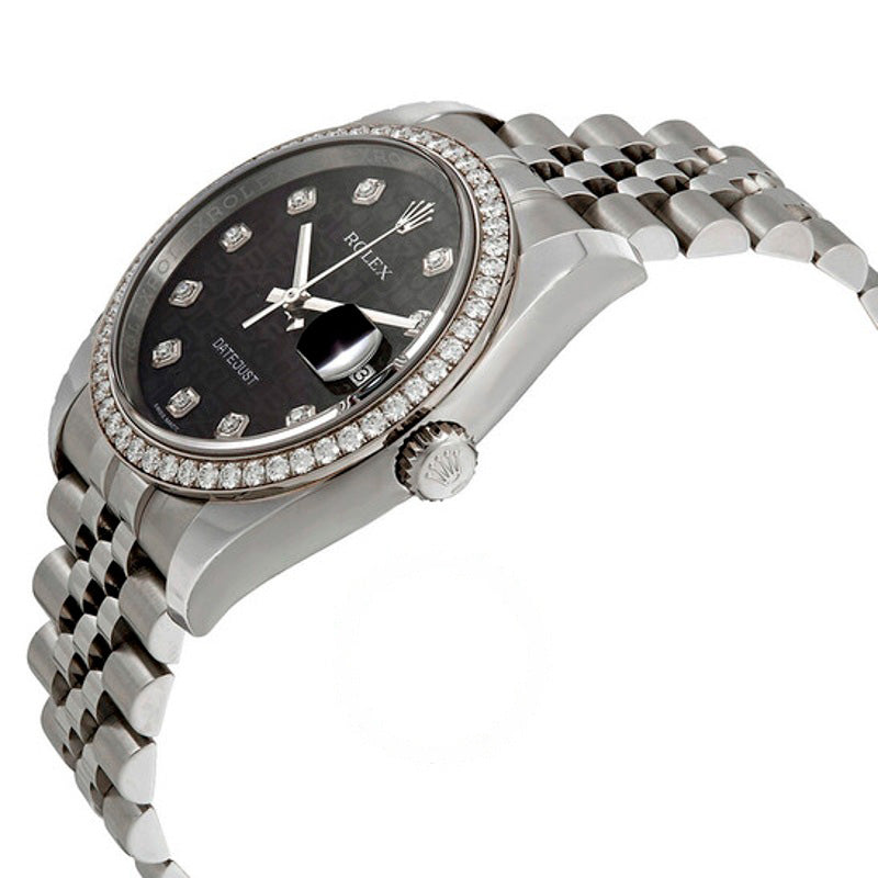 Relógio Oyster Perpetual Datejust 36 Mostrador Preto Aço Inoxidável Pulseira Jubilee Automático 36 mm - Mercado de Luxo - O Maior E-Commerce de Bens, Produtos e Serviços de Luxo do Brasil.