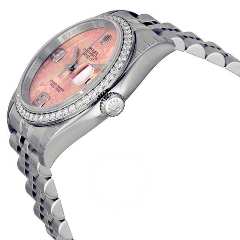 Relógio Oyster Perpetual Datejust 36 Mostrador Floral Rosa Aço Inoxidável Pulseira Jubilee Automático 36 mm - Mercado de Luxo - O Maior E-Commerce de Bens, Produtos e Serviços de Luxo do Brasil.