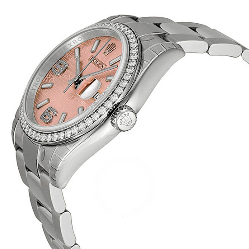 Relógio Oyster Perpetual Datejust 36 Mostrador Rosa Onda Pulseira de Aço Inoxidável Automático 36 mm - Mercado de Luxo - O Maior E-Commerce de Bens, Produtos e Serviços de Luxo do Brasil.