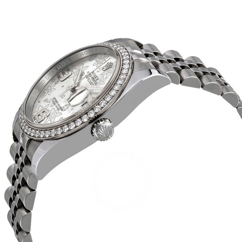 Relógio Oyster Perpetual Datejust 36 Prata Mostrador Floral Aço Inoxidável Pulseira Jubilee Automático 36 mm - Mercado de Luxo - O Maior E-Commerce de Bens, Produtos e Serviços de Luxo do Brasil.