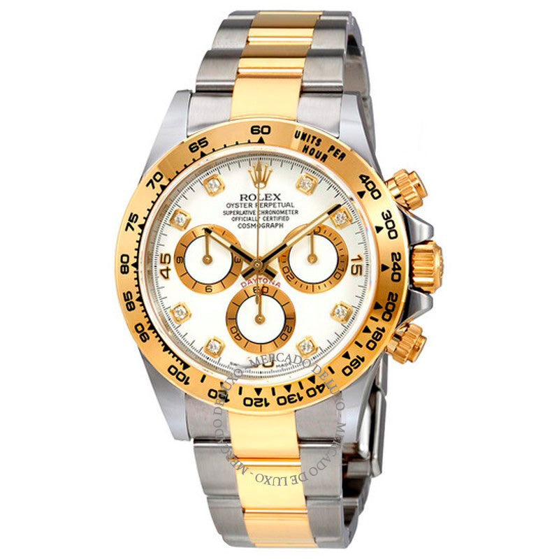 Relógio Oyster Perpetual Cosmograph Daytona Mostrador Branco Diamante 40 mm - Mercado de Luxo - O Maior E-Commerce de Bens, Produtos e Serviços de Luxo do Brasil.