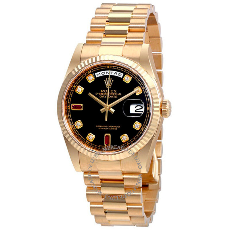 Relógio Oyster Perpetual Day-Date Automático Masculino em Ouro Amarelo 18 Quilates President  - Mercado de Luxo - O Maior E-Commerce de Bens, Produtos e Serviços de Luxo do Brasil.