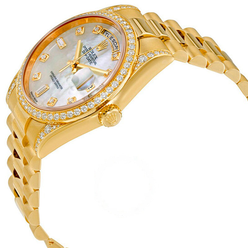 Relógio Oyster Perpetual Madrepérola Diamante Ouro Amarelo 18K 1  - Mercado de Luxo - O Maior E-Commerce de Bens, Produtos e Serviços de Luxo do Brasil.