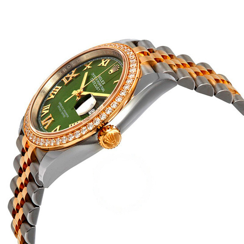 Relógio Jubilee automático com mostrador de diamante verde em aço e ouro amarelo 18K 36 mm - Mercado de Luxo - O Maior E-Commerce de Bens, Produtos e Serviços de Luxo do Brasil.