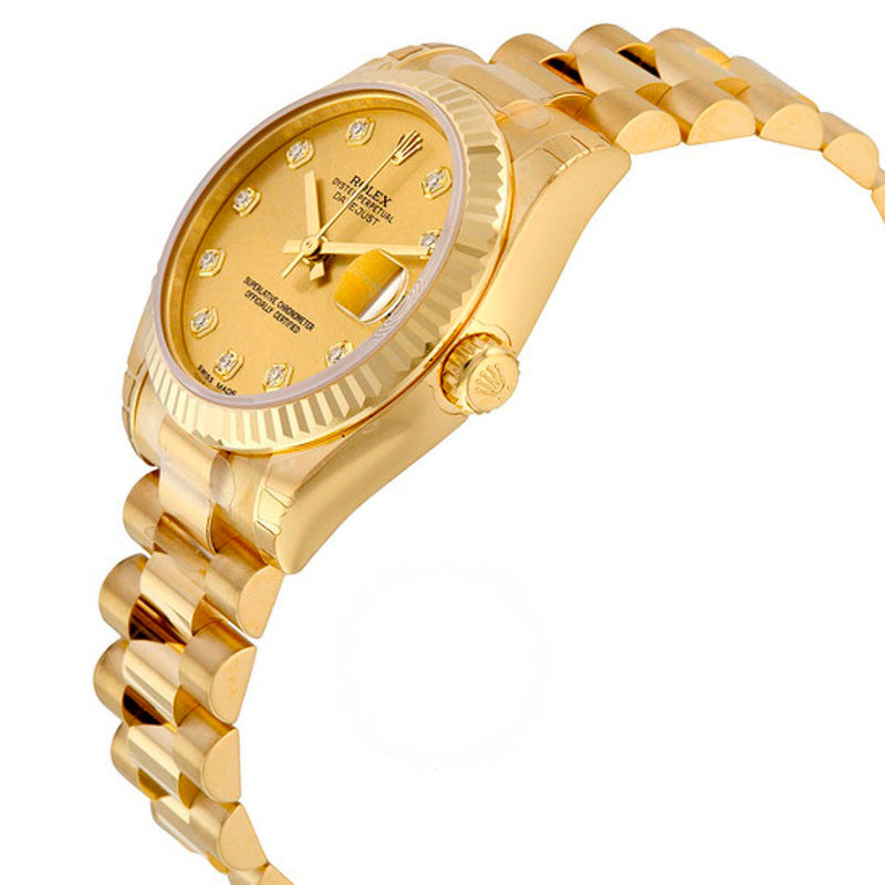 Relógio Lady-Datejust 31 Mostrador Champagne Ouro Amarelo 18K Presidente Automático 31 mm - Mercado de Luxo - O Maior E-Commerce de Bens, Produtos e Serviços de Luxo do Brasil.