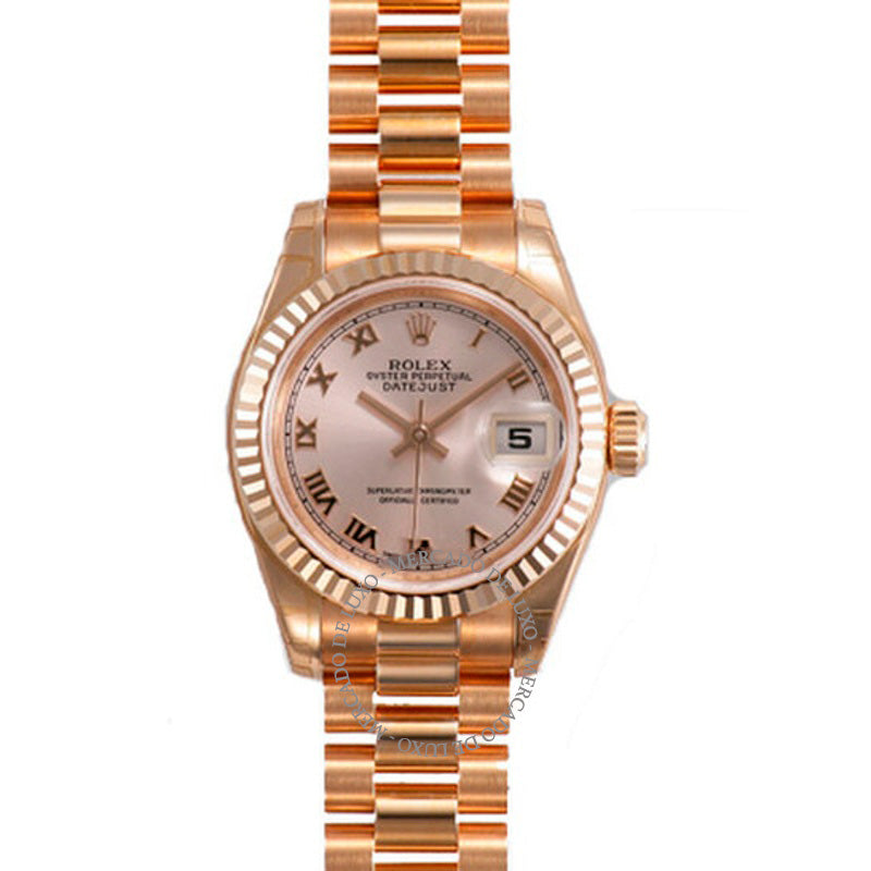 Relógio Lady-Datejust 26 Mostrador Champagne Ouro Rosa 18k Presidente Automático 26 mm - Mercado de Luxo - O Maior E-Commerce de Bens, Produtos e Serviços de Luxo do Brasil.