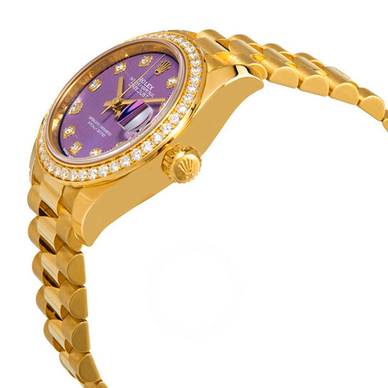 Relógio Lady-Datejust Lavender Diamond Dial em ouro amarelo 18 quilates  - Mercado de Luxo - O Maior E-Commerce de Bens, Produtos e Serviços de Luxo do Brasil.