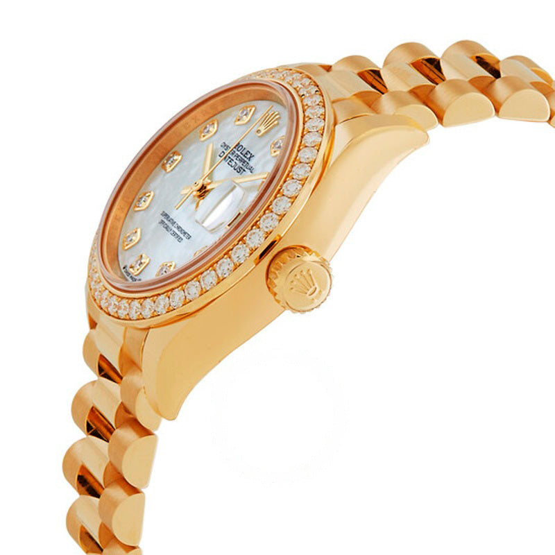 Relógio Lady-Datejust com mostrador em madrepérola automático em ouro amarelo 18 quilates  - Mercado de Luxo - O Maior E-Commerce de Bens, Produtos e Serviços de Luxo do Brasil.