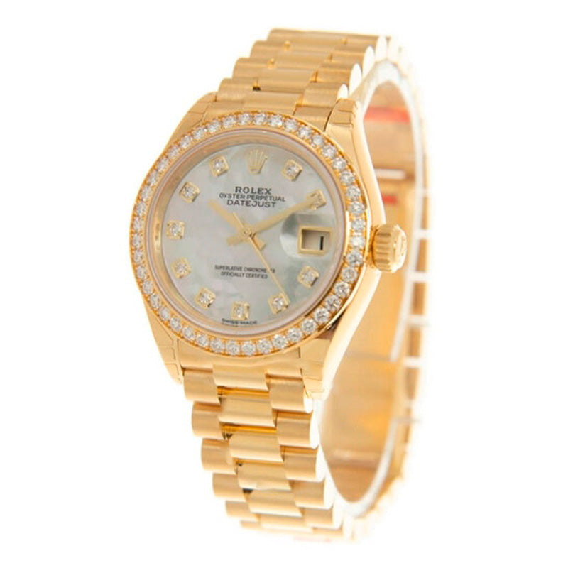 Relógio Lady-Datejust com mostrador em madrepérola automático em ouro amarelo 18 quilates  - Mercado de Luxo - O Maior E-Commerce de Bens, Produtos e Serviços de Luxo do Brasil.