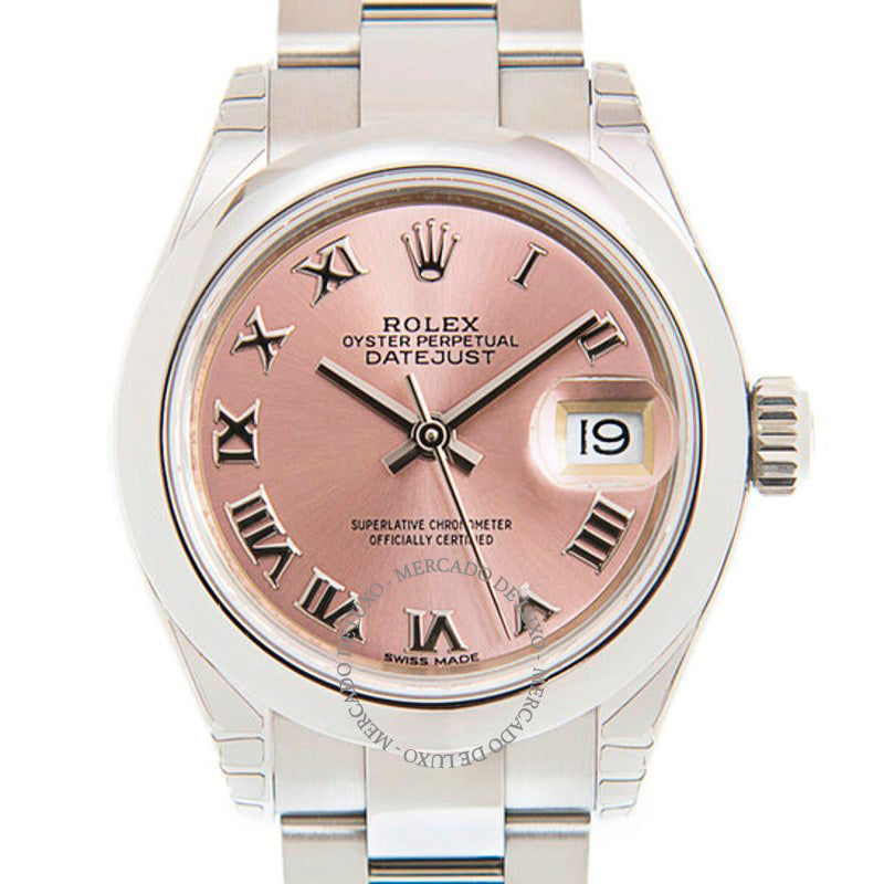 Relógio Oyster Automático Lady-Datejust com Mostrador Rosa 28 mm - Mercado de Luxo - O Maior E-Commerce de Bens, Produtos e Serviços de Luxo do Brasil.