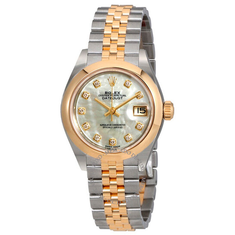 Relógio Lady Datejust Jubilee em aço com madrepérola e diamantes e ouro amarelo 18K 28 mm - Mercado de Luxo - O Maior E-Commerce de Bens, Produtos e Serviços de Luxo do Brasil.