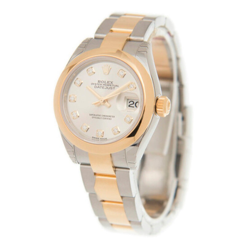 Relógio Oyster Lady Datejust 28 com mostrador prateado em aço e ouro amarelo 18K 28 mm - Mercado de Luxo - O Maior E-Commerce de Bens, Produtos e Serviços de Luxo do Brasil.