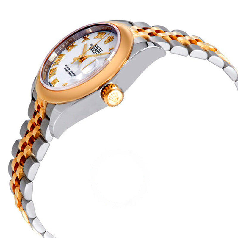Relógio Lady-Datejust Jubilee automático mostrador branco ouro amarelo 18k e aço 28 mm - Mercado de Luxo - O Maior E-Commerce de Bens, Produtos e Serviços de Luxo do Brasil.