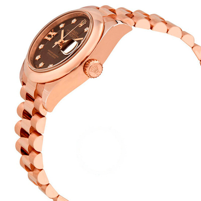 Relógio Lady-Datejust 28 Mostrador Chocolate Ouro Everose 18K Presidente Automático 28 mm - Mercado de Luxo - O Maior E-Commerce de Bens, Produtos e Serviços de Luxo do Brasil.
