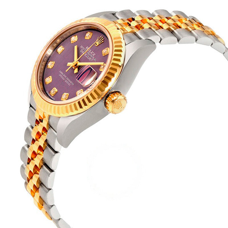 Relógio Lady Datejust Lavanda Mostrador Diamante Aço e Ouro Amarelo 18K Automático 28 mm - Mercado de Luxo - O Maior E-Commerce de Bens, Produtos e Serviços de Luxo do Brasil.