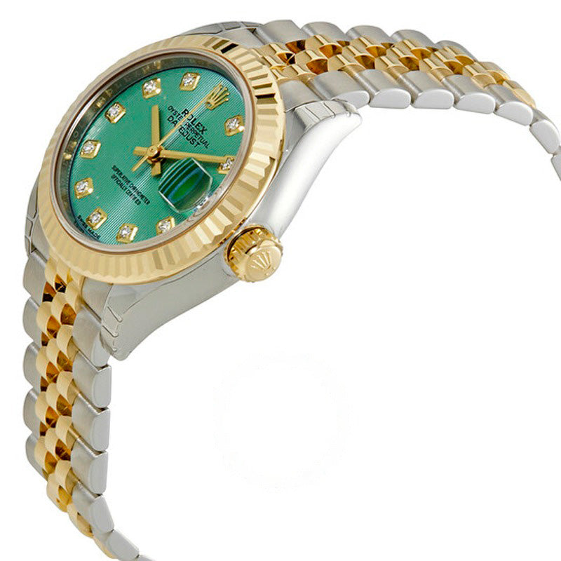 Relógio Lady Datejust Mint Green Diamond Dial Automático 28 mm - Mercado de Luxo - O Maior E-Commerce de Bens, Produtos e Serviços de Luxo do Brasil.