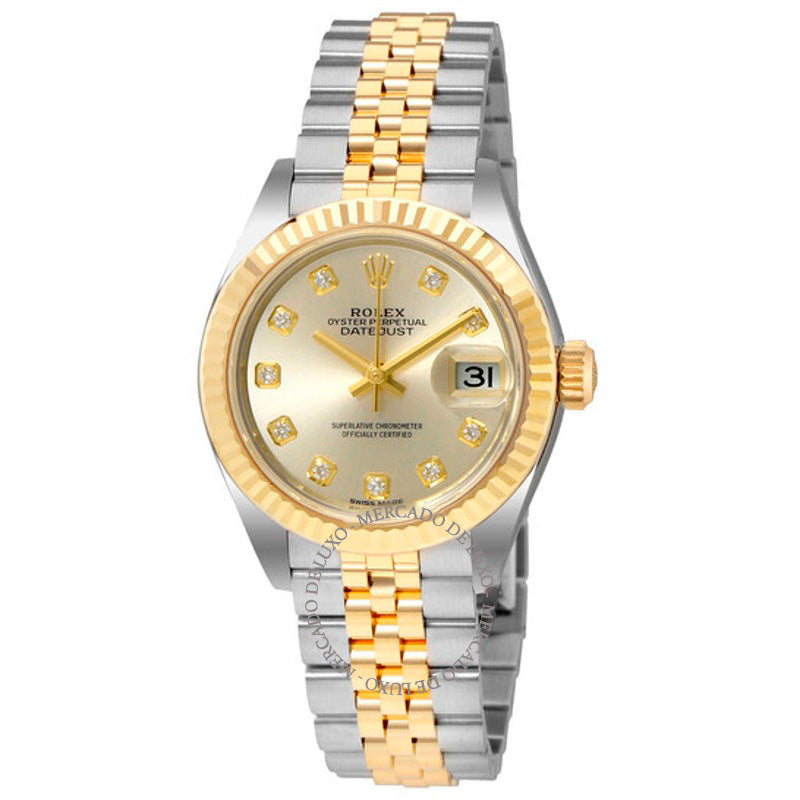 Relógio Lady Datejust Mostrador prateado Aço e ouro amarelo 18K 28 mm - Mercado de Luxo - O Maior E-Commerce de Bens, Produtos e Serviços de Luxo do Brasil.