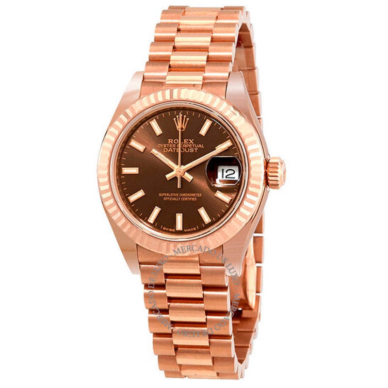 Relógio Lady Datejust Chocolate Dial Ouro Everose 18K Automático 28 mm 279175CH  - Mercado de Luxo - O Maior E-Commerce de Bens, Produtos e Serviços de Luxo do Brasil.
