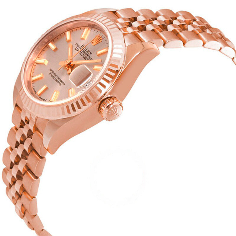 Relógio automático Lady Datejust 28 Sundust Dial em ouro rosa 18K com pulseira Jubilee 28 mm - Mercado de Luxo - O Maior E-Commerce de Bens, Produtos e Serviços de Luxo do Brasil.