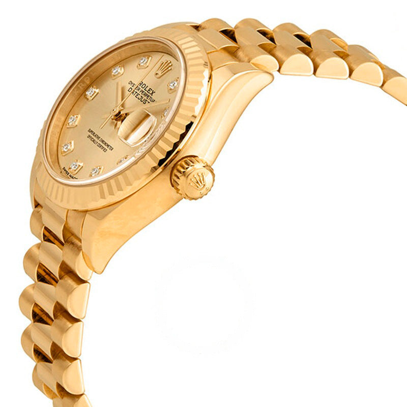 Relógio Lady-Datejust 28 Mostrador Champagne Ouro Amarelo 18K Presidente Automático 28 mm - Mercado de Luxo - O Maior E-Commerce de Bens, Produtos e Serviços de Luxo do Brasil.