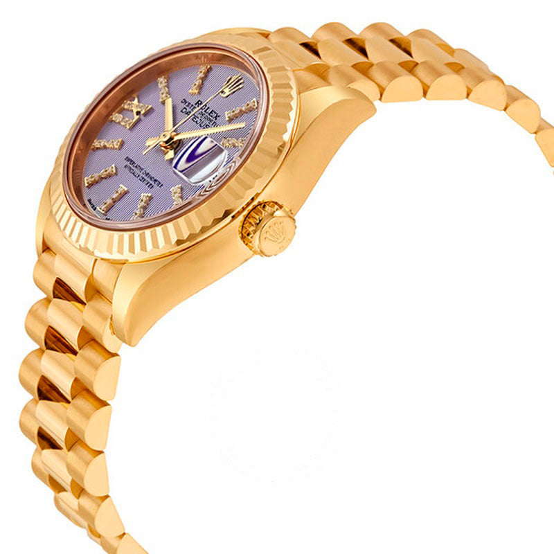 Relógio Lady-Datejust 28 Mostrador Lilás Ouro Amarelo 18K Presidente Automático 28 mm - Mercado de Luxo - O Maior E-Commerce de Bens, Produtos e Serviços de Luxo do Brasil.