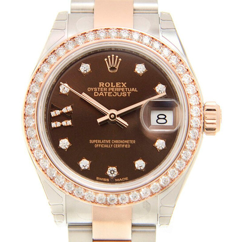 Relógio Lady Datejust Chocolate Diamond Dial Automático em Aço e Ouro Everose 18 quilates Oyster  - Mercado de Luxo - O Maior E-Commerce de Bens, Produtos e Serviços de Luxo do Brasil.