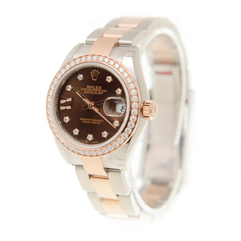 Relógio Lady Datejust Chocolate Diamond Dial Automático em Aço e Ouro Everose 18 quilates Oyster  - Mercado de Luxo - O Maior E-Commerce de Bens, Produtos e Serviços de Luxo do Brasil.