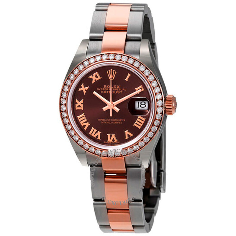 Relógio Oyster Datejust Chocolate Dial Automático em Aço e Ouro Everose 18K 28 mm - Mercado de Luxo - O Maior E-Commerce de Bens, Produtos e Serviços de Luxo do Brasil.