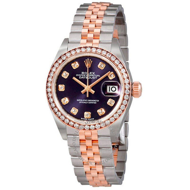Relógio automático Lady Datejust Aubergine Dial Diamond 28 mm - Mercado de Luxo - O Maior E-Commerce de Bens, Produtos e Serviços de Luxo do Brasil.