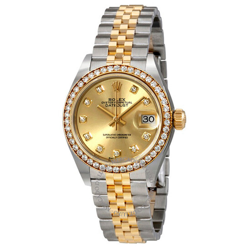 Relógio automático Lady Datejust Champagne com mostrador de diamantes  - Mercado de Luxo - O Maior E-Commerce de Bens, Produtos e Serviços de Luxo do Brasil.