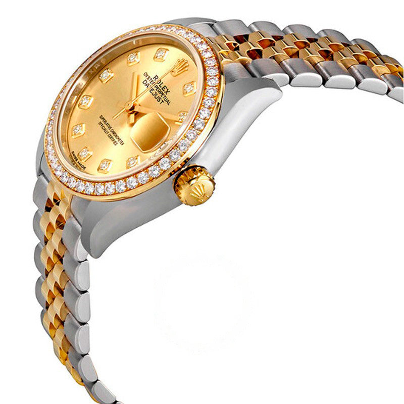 Relógio automático Lady Datejust Champagne com mostrador de diamantes  - Mercado de Luxo - O Maior E-Commerce de Bens, Produtos e Serviços de Luxo do Brasil.