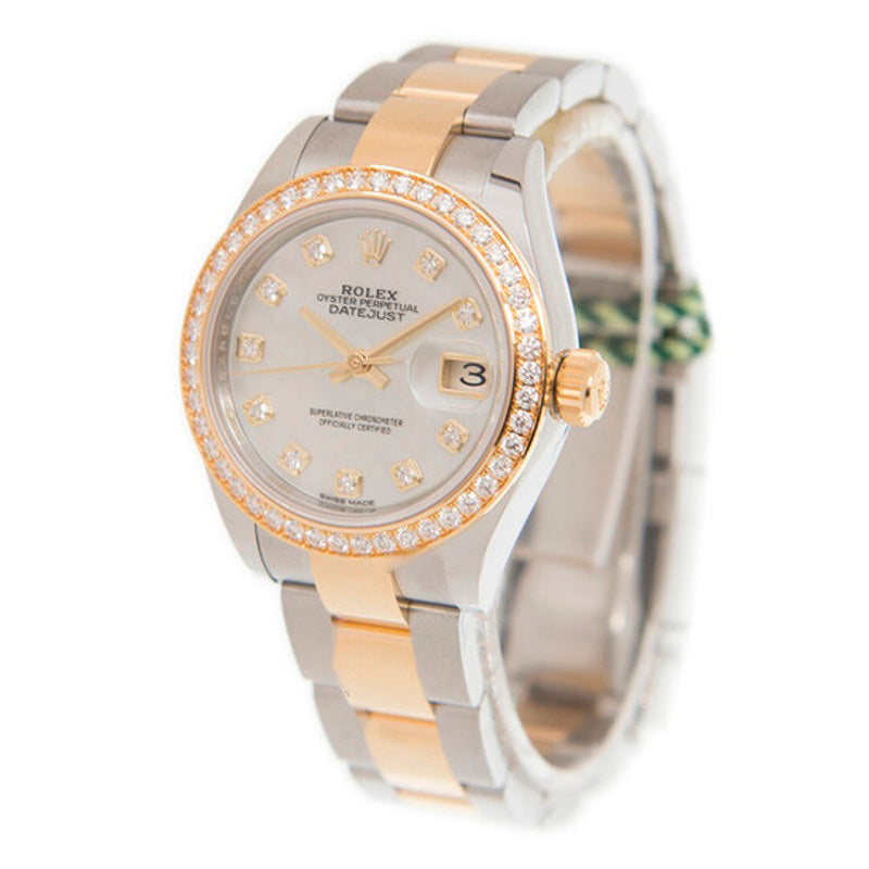 Relógio Oyster Lady Datejust em aço com diamantes e madrepérola e ouro amarelo 18K 28 mm - Mercado de Luxo - O Maior E-Commerce de Bens, Produtos e Serviços de Luxo do Brasil.